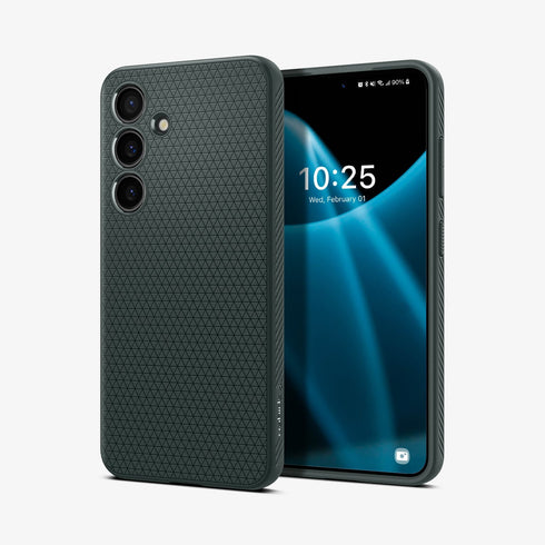 ACS07287 - Galaxy S24 Ultra Case Liquid Air in Matte Black showing the back